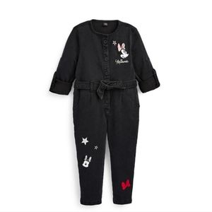 Primark Girls Light Black Denim Disney Minnie jumpsuit, 5-6 years